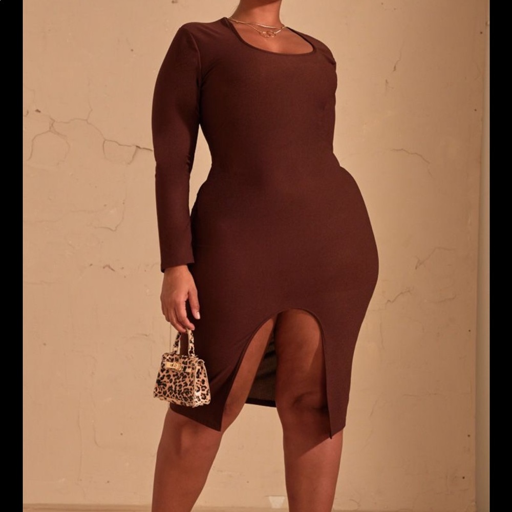 New!!! Date Night!Chocolate Midi Dress! Sz16,18,20 - Picture 4 of 5